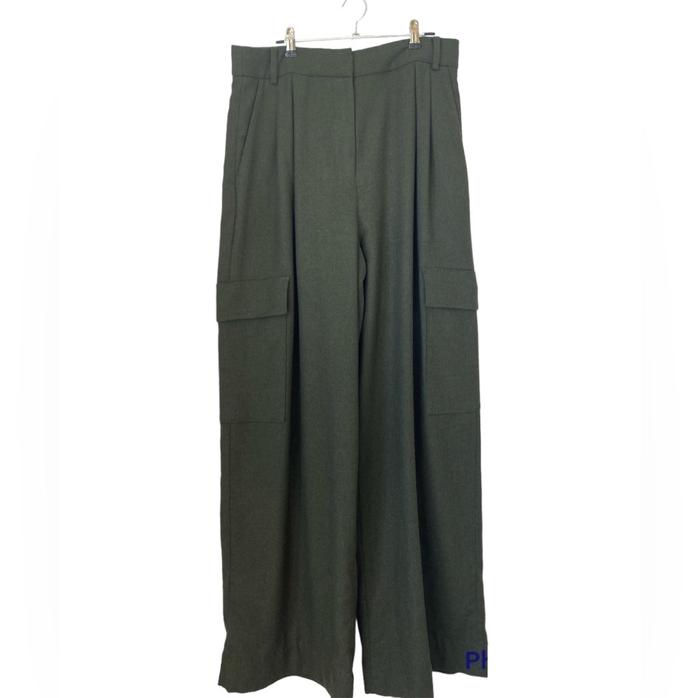 Tibi Green Wool Trousers • Inner shorts lining of cotton • 8